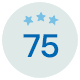 número 75 y estrellas