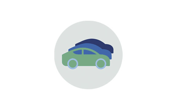 icono de tres coche en distintos colores